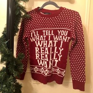 Boohoo Mya I'll Tell You What I Want Red Sweater